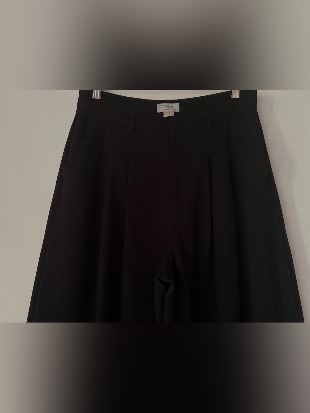 Anthropologie Maeve Black Super Wide Leg Pleated Trousers Sz 10 - Picture 7 of 14